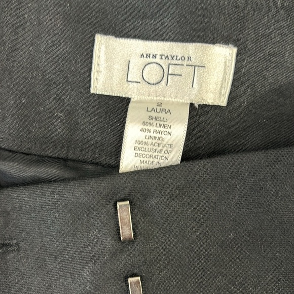 Ann Taylor Loft Laura Linen Blend Wide Leg Pants Size 2 - Picture 3 of 10